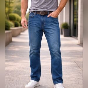 RedHead Men's Straight Leg Jeans Size 34 Medium Blue Wash Cotton Stretch Denim